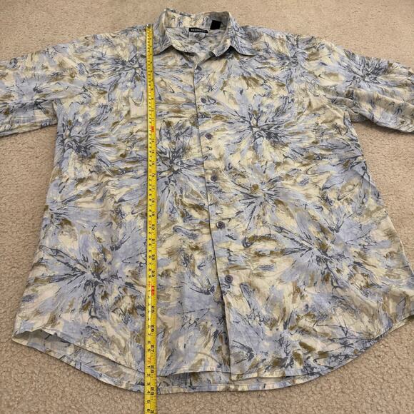 Reunion Womens Collared Long Sleeve Button Down Shirt Size M Career Artsy 90s - Picture 6 of 6